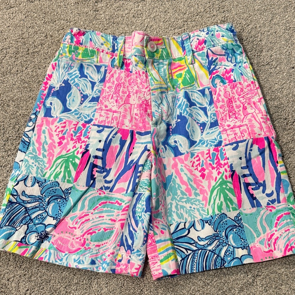 Lilly Pulitzer Pink and Blue Patchwork Women's Shorts